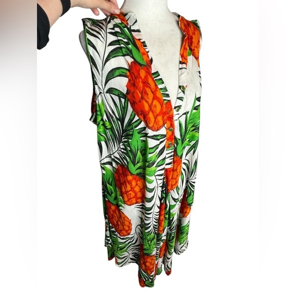 Tropical Pineapple Print Swim Coverup 3X NWT Beach Coverup - Picture 6 of 13